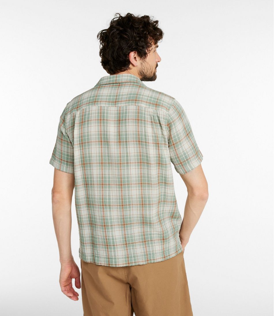 Men's Cloud Gauze Shirt, Short-Sleeve, Slightly Fitted Untucked Fit, Plaid - L.L.Bean Featured