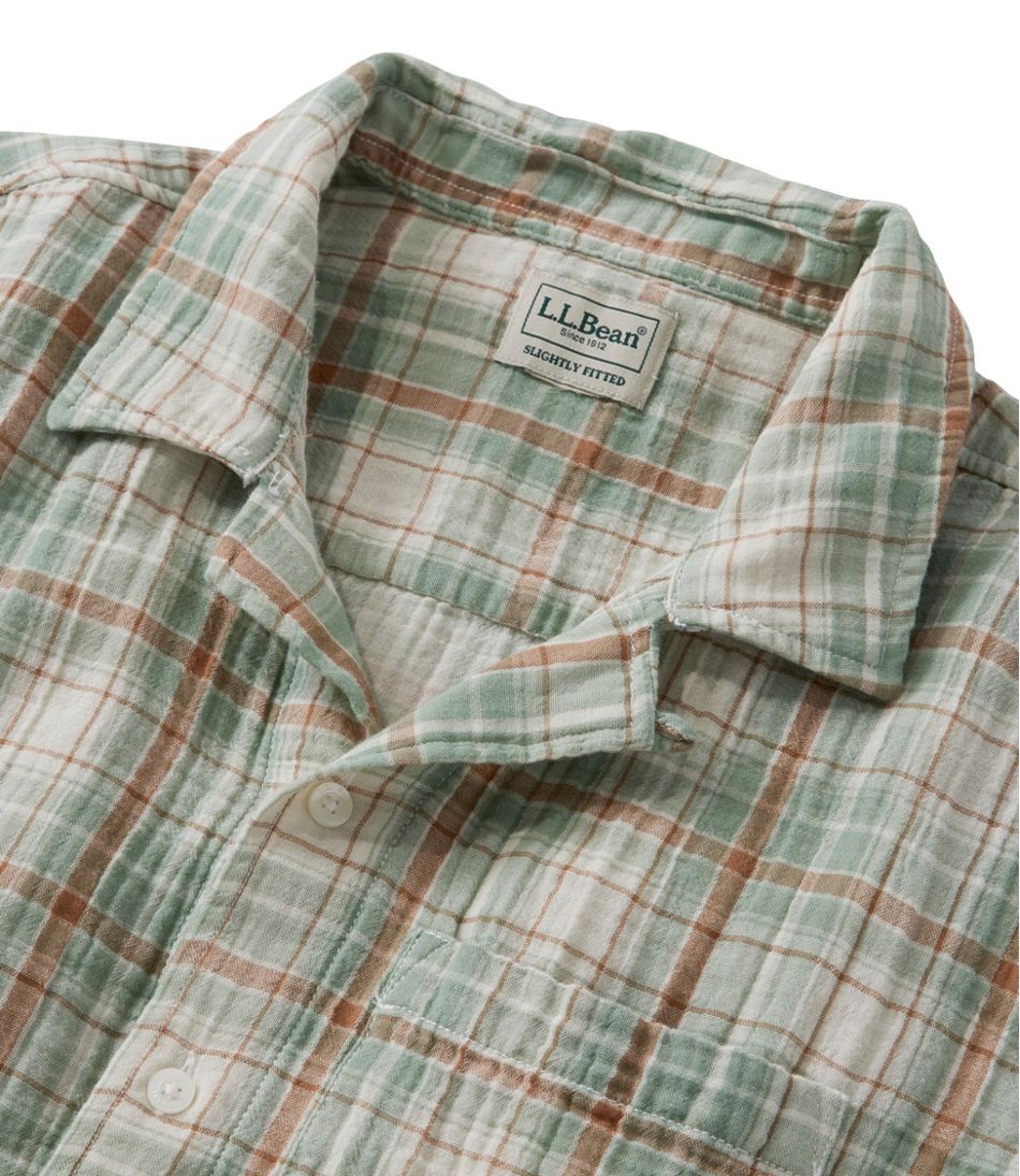 Men's Cloud Gauze Shirt, Short-Sleeve, Slightly Fitted Untucked Fit, Plaid - L.L.Bean Featured