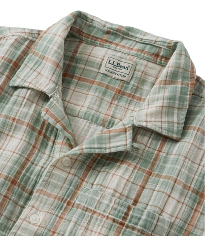 Men's Cloud Gauze Shirt, Short-Sleeve, Slightly Fitted Untucked Fit, Plaid - L.L.Bean Featured