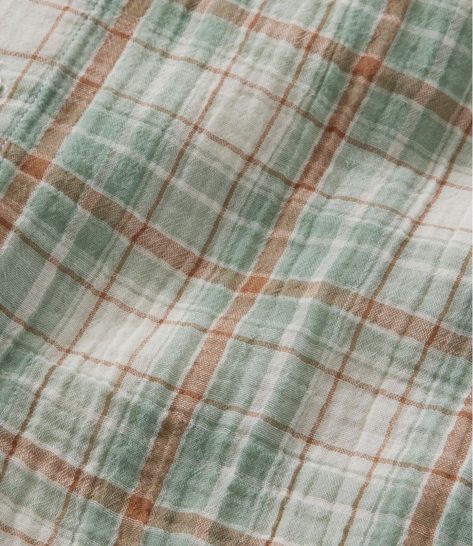 Men's Cloud Gauze Shirt, Short-Sleeve, Slightly Fitted Untucked Fit, Plaid - L.L.Bean Featured