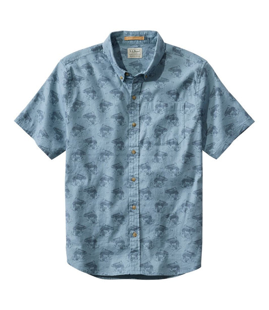 Men's Stonecoast Hemp Shirt, Short-Sleeve, Slightly Fitted Untucked Fit, Print - L.L.Bean Recommended
