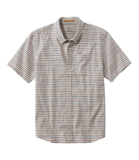 Men's Stonecoast Hemp Shirt, Short-Sleeve, Slightly Fitted Untucked Fit, Stripe - L.L.Bean Essential