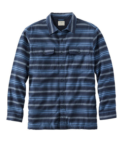 Men's Fleece-Lined Flannel Shirt, Traditional Fit, Stripe - L.L.Bean Everyday