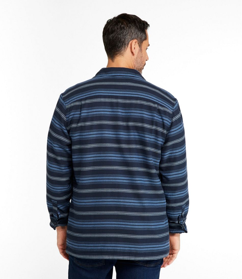 Men's Fleece-Lined Flannel Shirt, Traditional Fit, Stripe - L.L.Bean Everyday