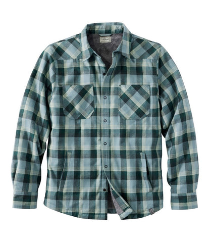 Men's Katahdin Performance Flannel Shirt-Jacket, Hi-Pile Fleece-Lined Plaid - L.L.Bean Value