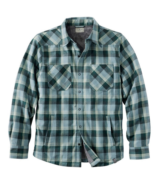 Men's Katahdin Performance Flannel Shirt-Jacket, Hi-Pile Fleece-Lined Plaid - L.L.Bean Value