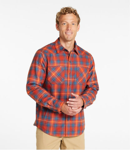 Men's Katahdin Performance Flannel Shirt-Jacket, Hi-Pile Fleece-Lined Plaid - L.L.Bean Value