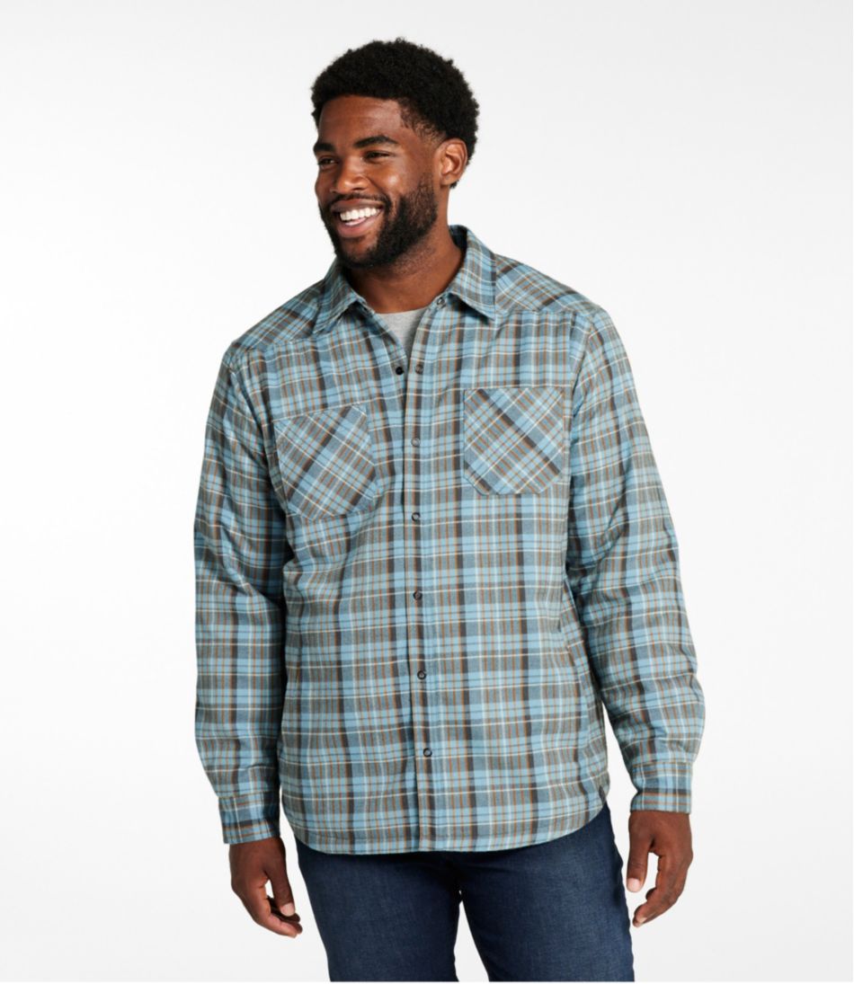 Men's Katahdin Performance Flannel Shirt-Jacket, Hi-Pile Fleece-Lined Plaid - L.L.Bean Value