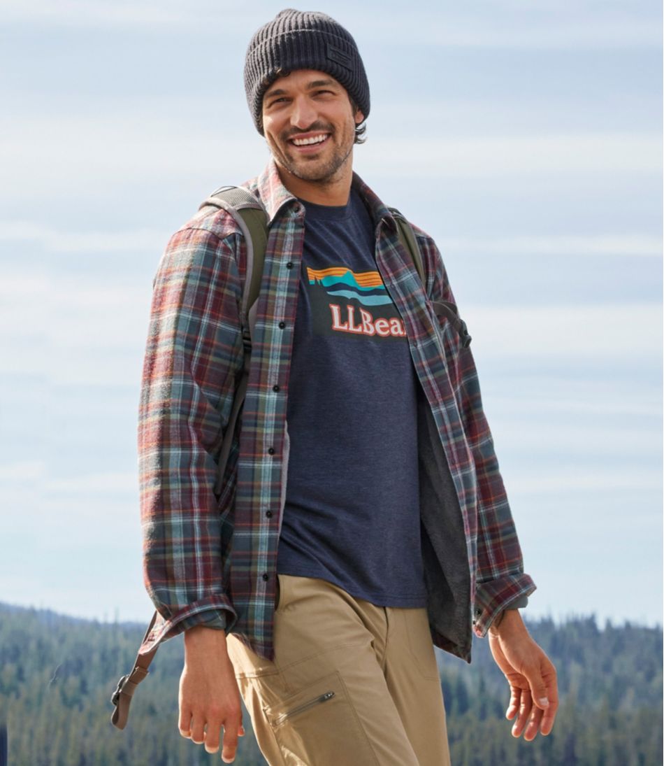 Men's Katahdin Performance Flannel Shirt-Jacket, Hi-Pile Fleece-Lined Plaid - L.L.Bean Value