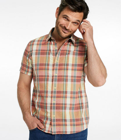 Men's Signature Seersucker Madras Shirt, Slightly Fitted, Short-Sleeve - L.L.Bean Customer Favorite