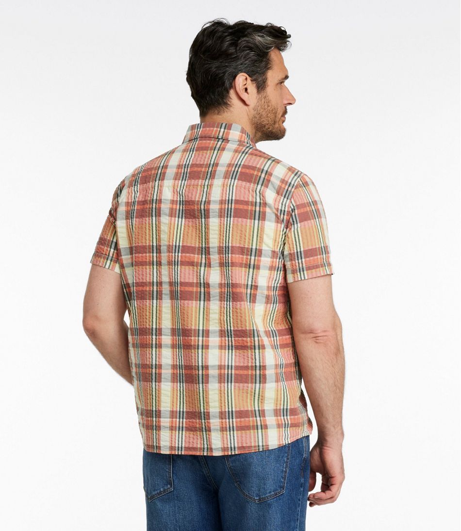 Men's Signature Seersucker Madras Shirt, Slightly Fitted, Short-Sleeve - L.L.Bean Customer Favorite