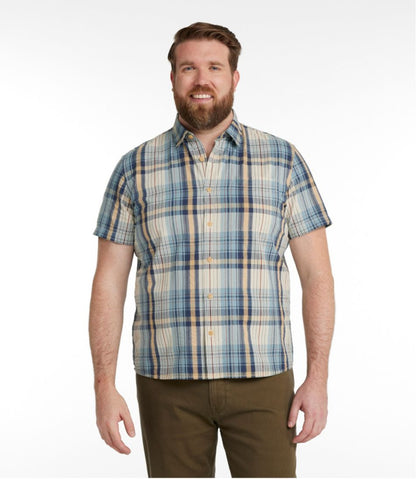 Men's Signature Seersucker Madras Shirt, Slightly Fitted, Short-Sleeve - L.L.Bean Customer Favorite