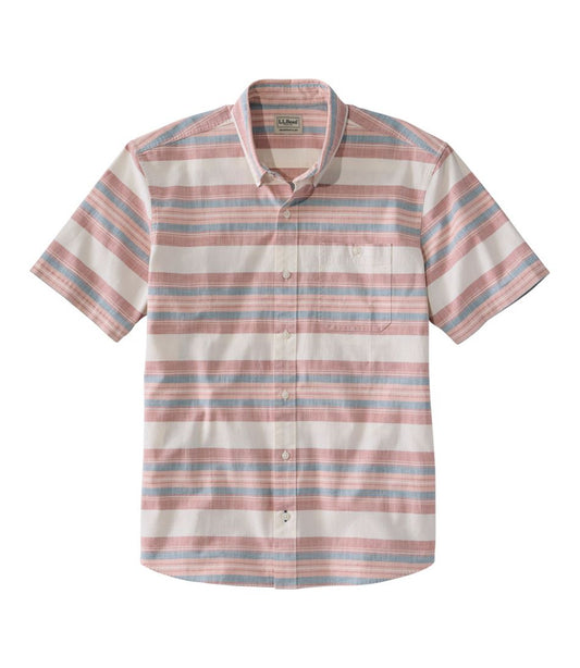 Men's Comfort Stretch Chambray Shirt, Traditional Untucked Fit, Short-Sleeve, Stripe - L.L.Bean Popular