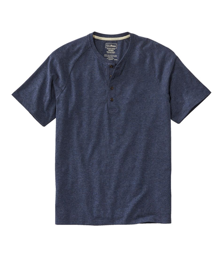 Men's Comfort Stretch Pima Tee Shirt, Short-Sleeve Henley - L.L.Bean Recommended