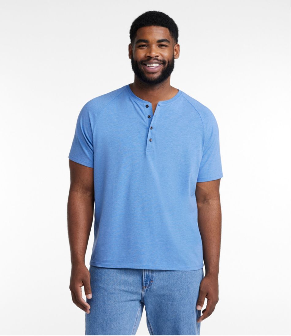 Men's Comfort Stretch Pima Tee Shirt, Short-Sleeve Henley - L.L.Bean Recommended