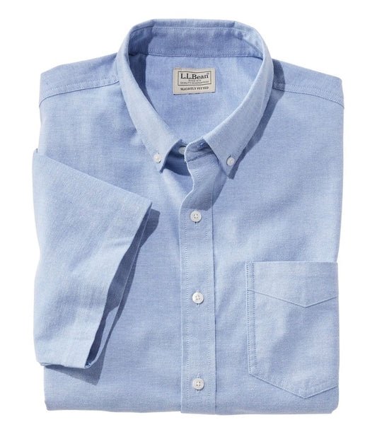 Men's Comfort Stretch® Oxford Shirt, Slightly Fitted Untucked Fit, Short-Sleeve - L.L.Bean Signature