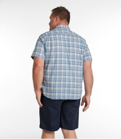 Men's Comfort Stretch® Oxford, Slightly Fitted Untucked Fit, Short-Sleeve, Plaid - L.L.Bean Classic