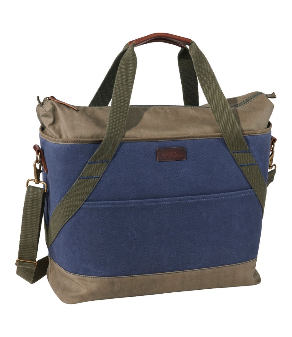 Insulated Waxed-Canvas Tote, Large - L.L.Bean New