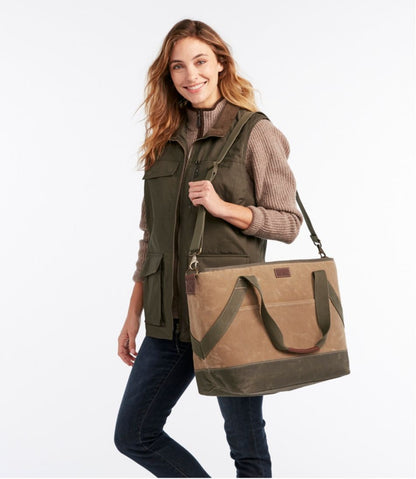 Insulated Waxed-Canvas Tote, Large - L.L.Bean New