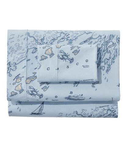 Nautical Map Percale Sheet Collection - L.L.Bean Recommended