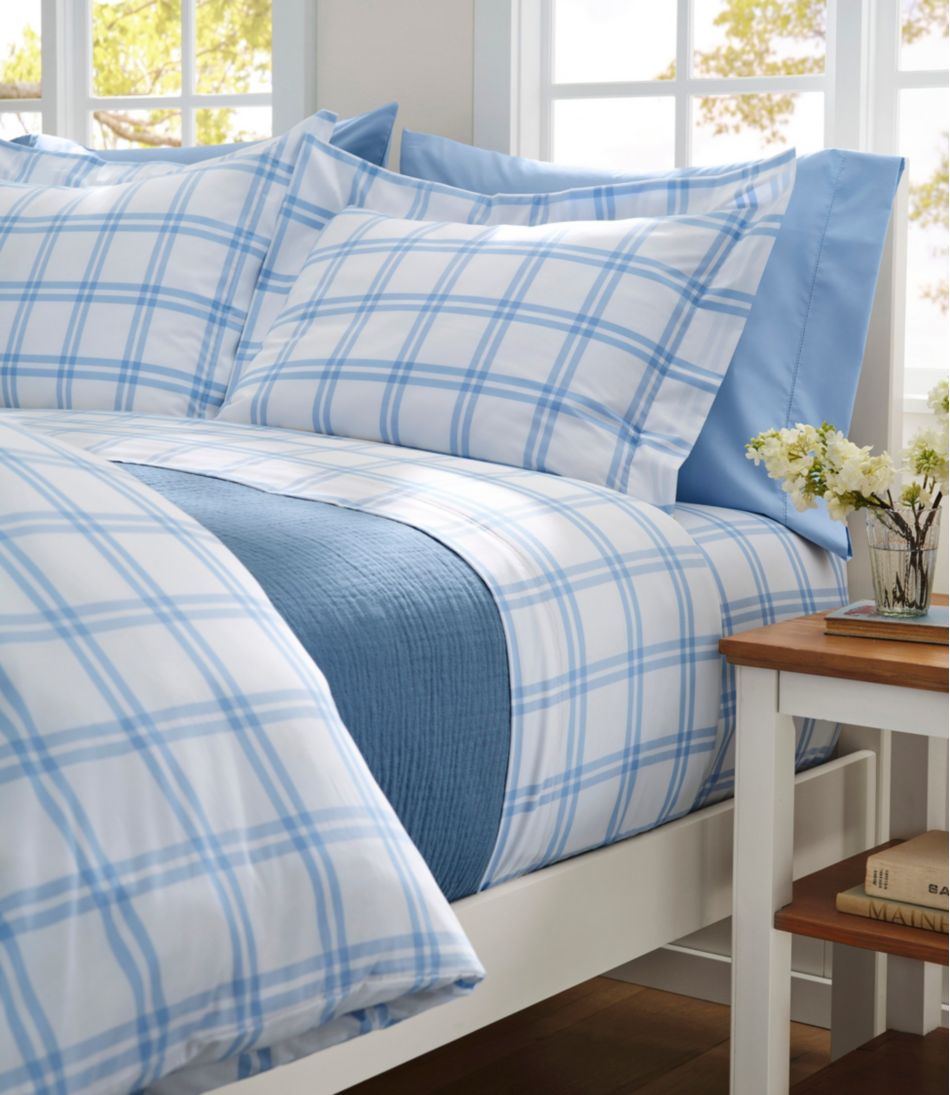 280-Thread-Count Pima Percale Sheet Collection, Windowpane - L.L.Bean Premium