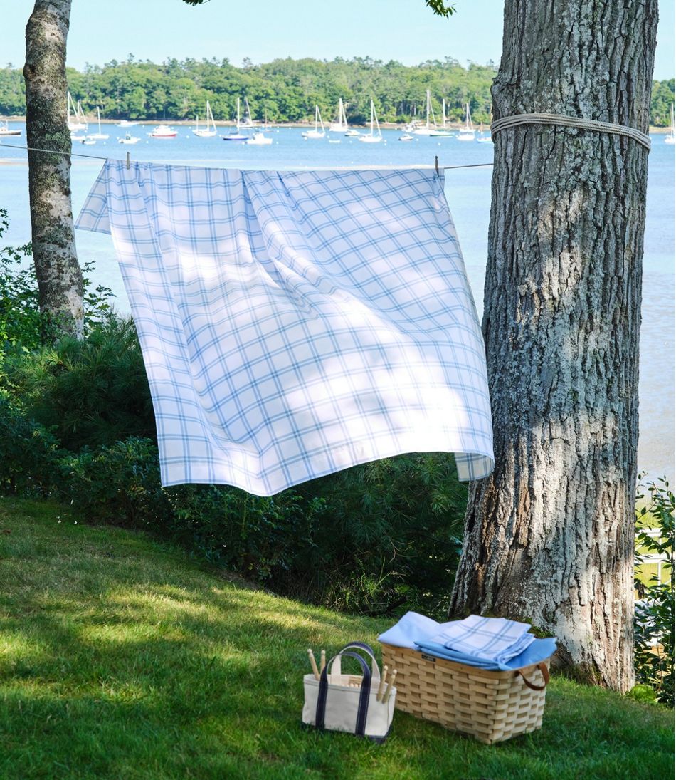 280-Thread-Count Pima Percale Sheet Collection, Windowpane - L.L.Bean Premium