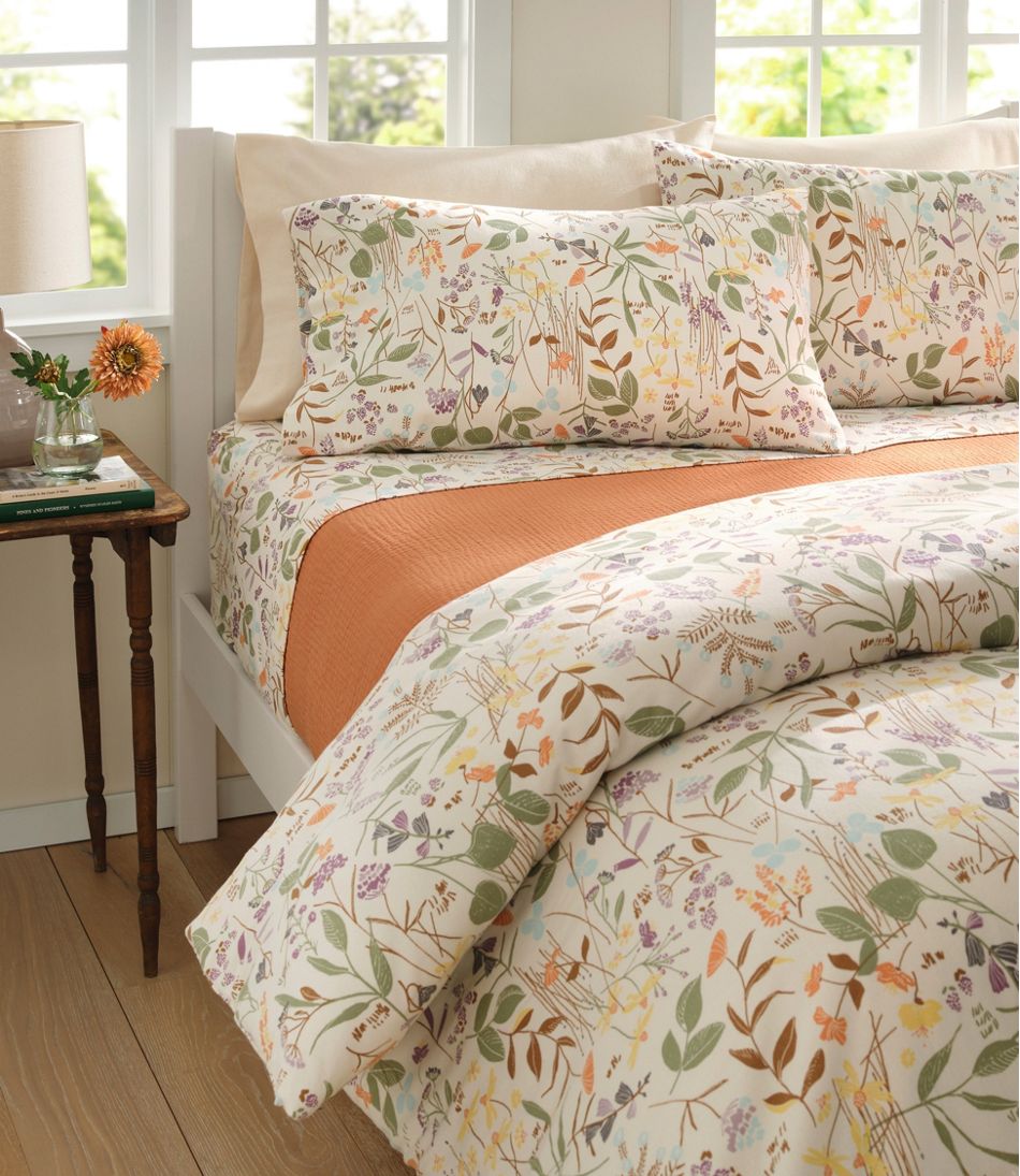 Birch Floral Flannel Comforter Cover Collection - L.L.Bean Trusted