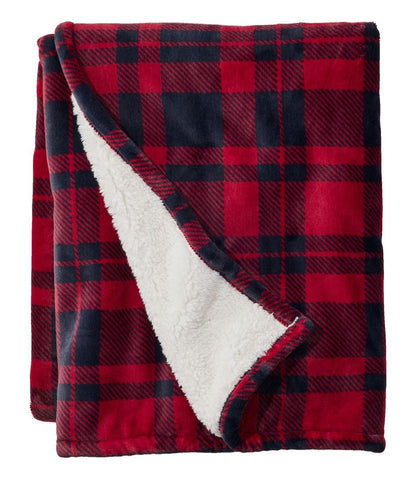 Wicked Plush Sherpa Throw, Plaid - L.L.Bean Signature