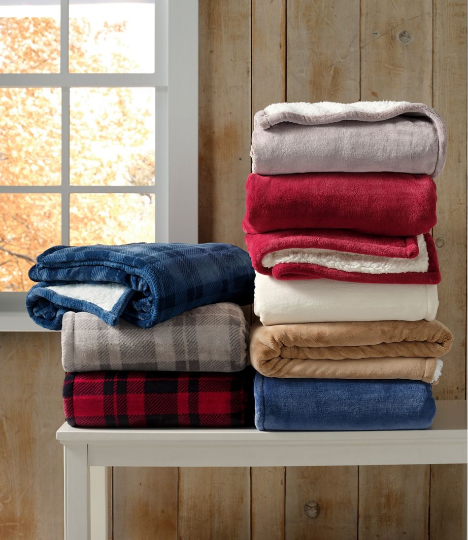 Wicked Plush Sherpa Throw, Plaid - L.L.Bean Signature