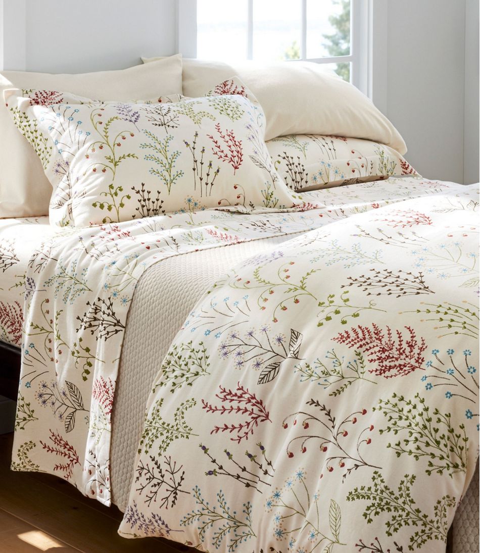 Botanical Floral Flannel Comforter Cover Collection - L.L.Bean Essential