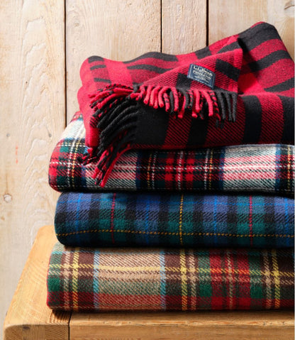 L.L.Bean Washable Wool Throw, Plaid 54" x 60" - L.L.Bean Everyday