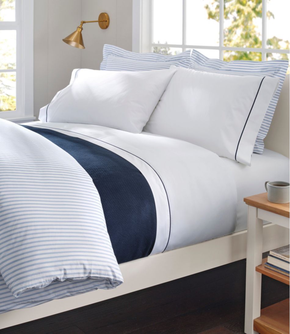 Premium Egyptian Percale Sheet Collection, Satin Stitch - L.L.Bean Great Value