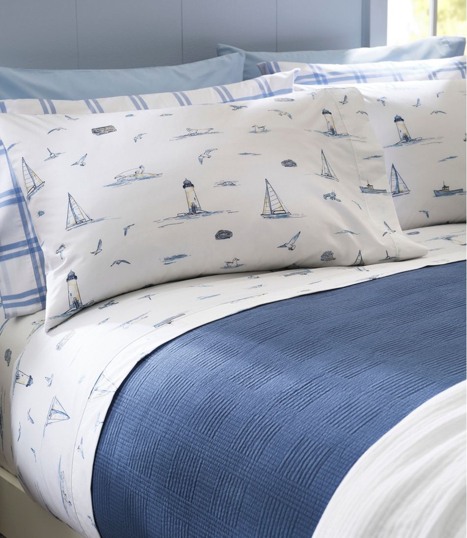 Nautical Boats Percale Sheet Collection - L.L.Bean Popular