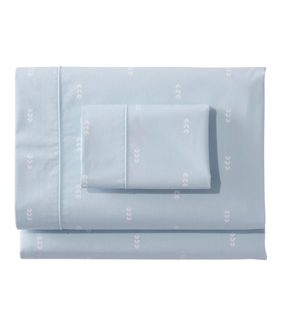 Sunwashed Percale Sheet Collection, Stamped Leaf Print - L.L.Bean Best Seller