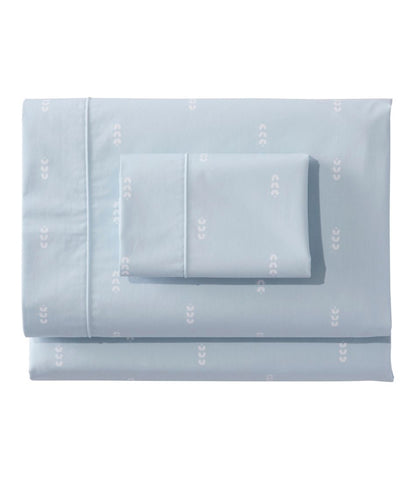 Sunwashed Percale Sheet Collection, Stamped Leaf Print - L.L.Bean Best Seller