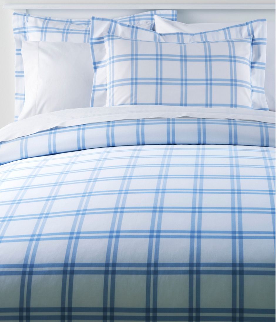 280-Thread-Count Pima Cotton Percale Comforter Cover Collection, Windowpane - L.L.Bean Everyday
