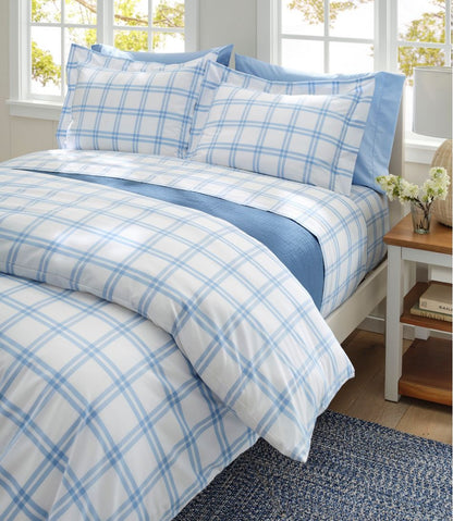 280-Thread-Count Pima Cotton Percale Comforter Cover Collection, Windowpane - L.L.Bean Everyday
