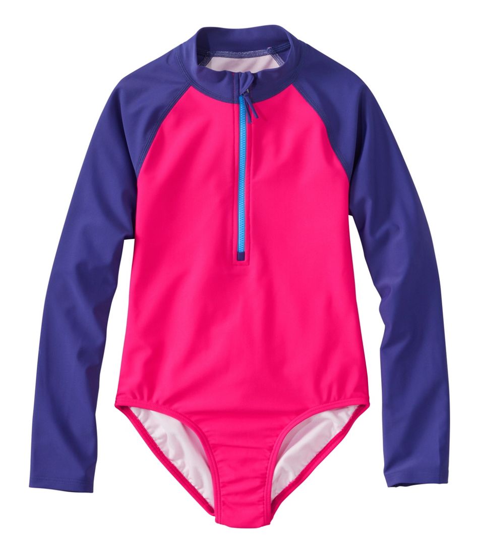 Girls' Watersports Swimwear, Rashguard One-Piece - L.L.Bean Essential