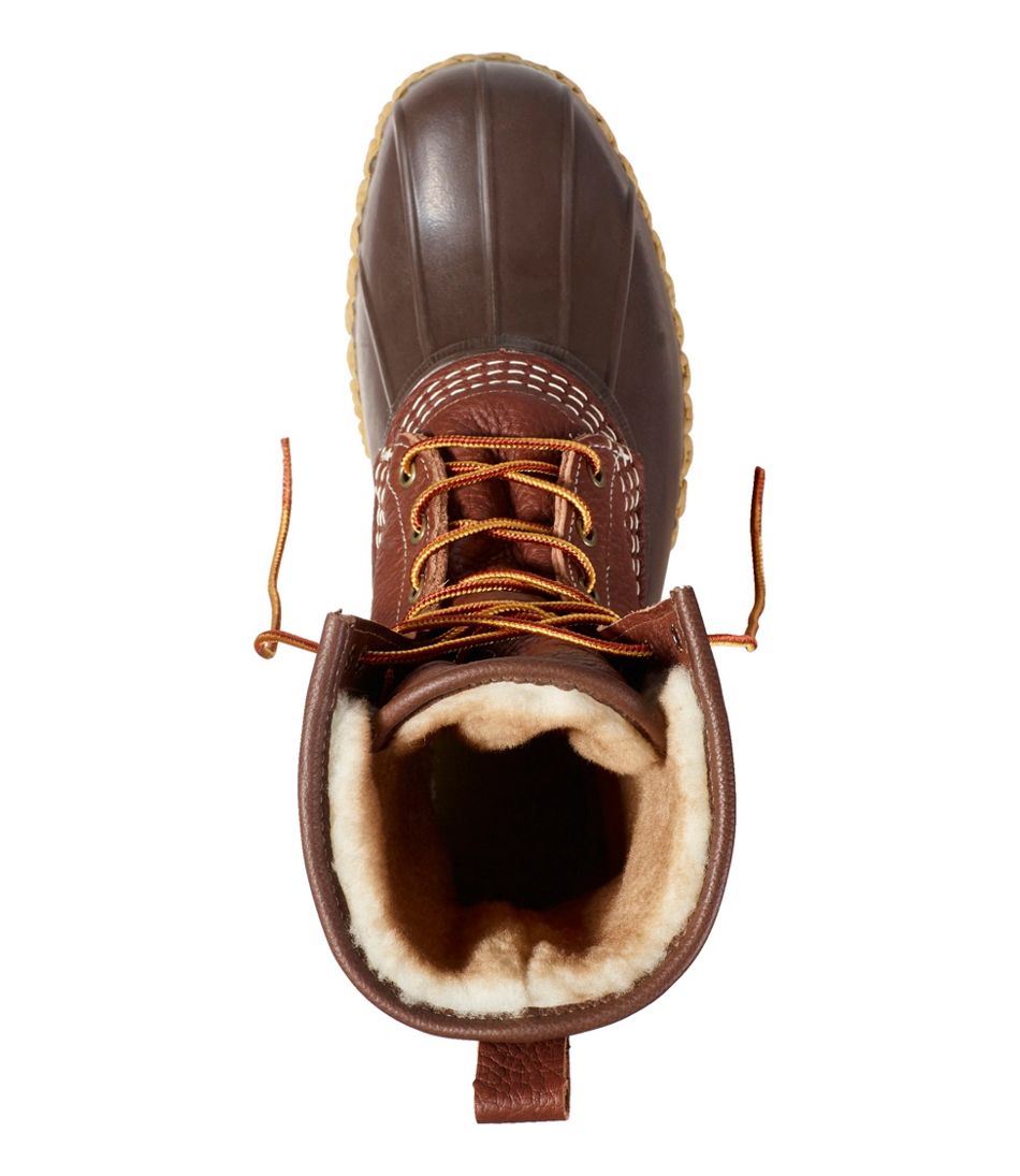 Men's Bean Boots, 10" Shearling-Lined Tumbled Leather - L.L.Bean Top Pick