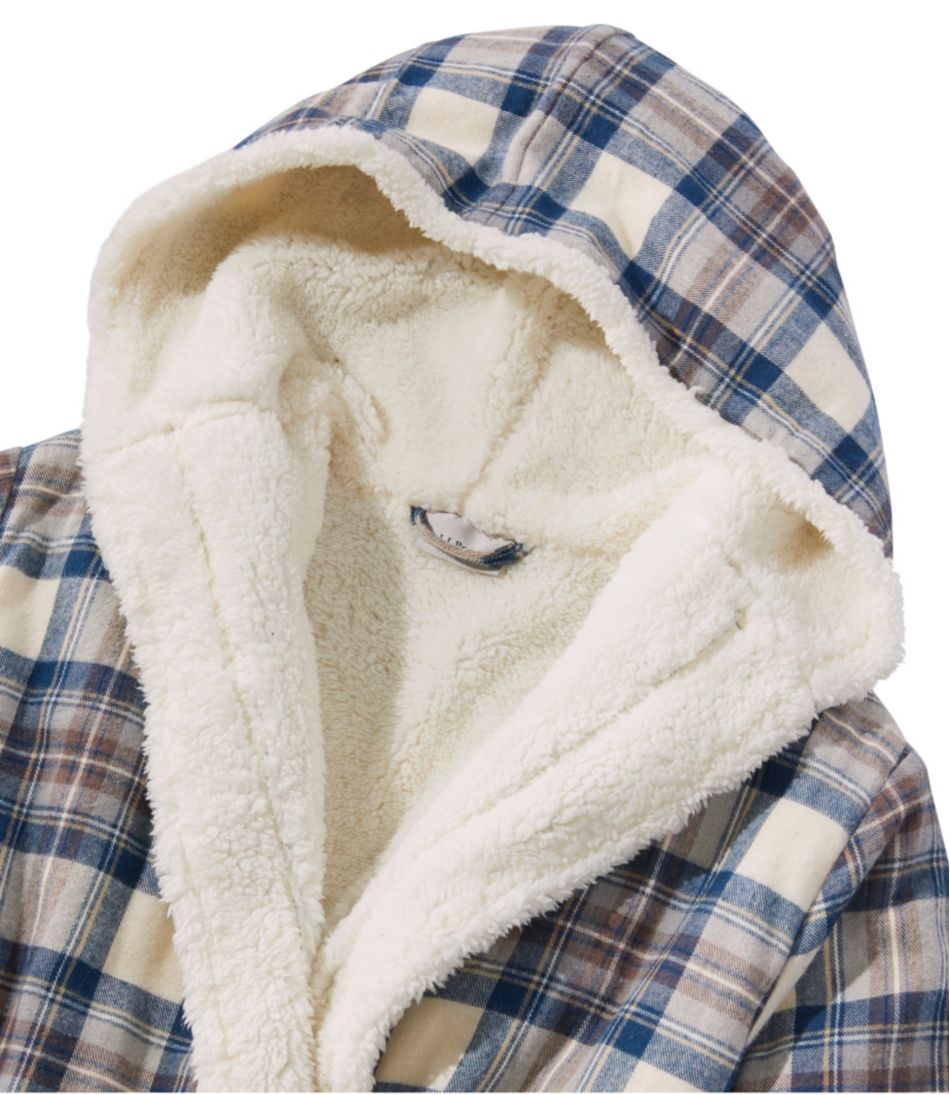 Women's Scotch Plaid Flannel Robe, Sherpa-Lined Long - L.L.Bean Exclusive