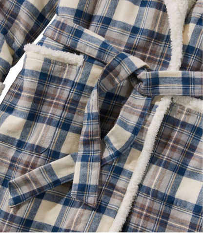 Women's Scotch Plaid Flannel Robe, Sherpa-Lined Long - L.L.Bean Exclusive