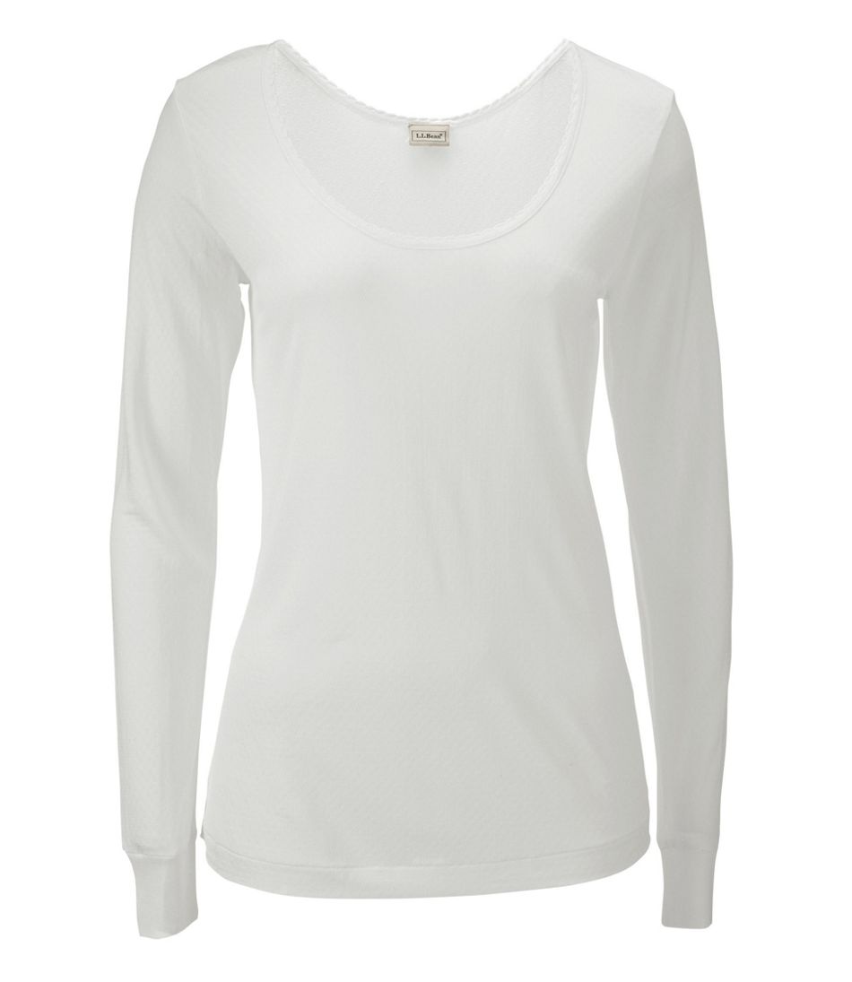 Women's Silk Pointelle, Long-Sleeve Scoopneck - L.L.Bean Featured