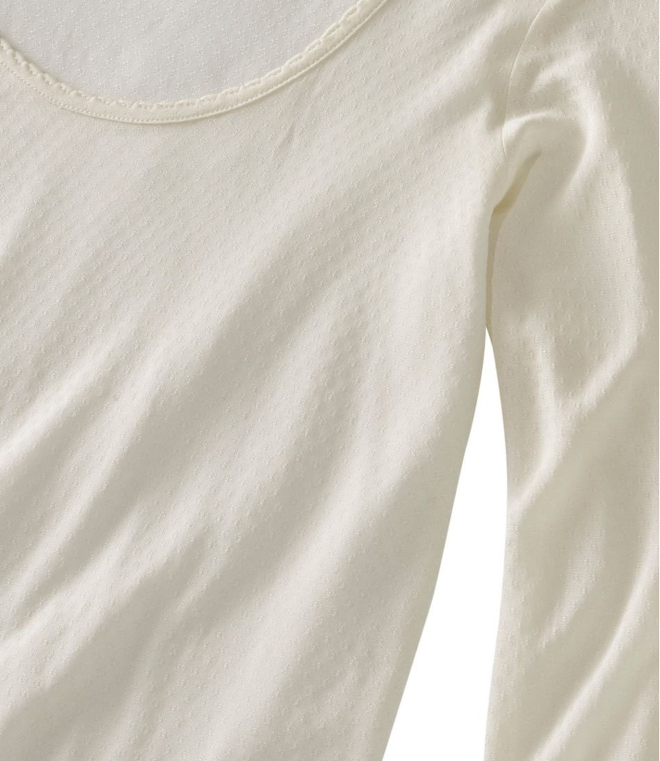 Women's Silk Pointelle, Long-Sleeve Scoopneck - L.L.Bean Featured