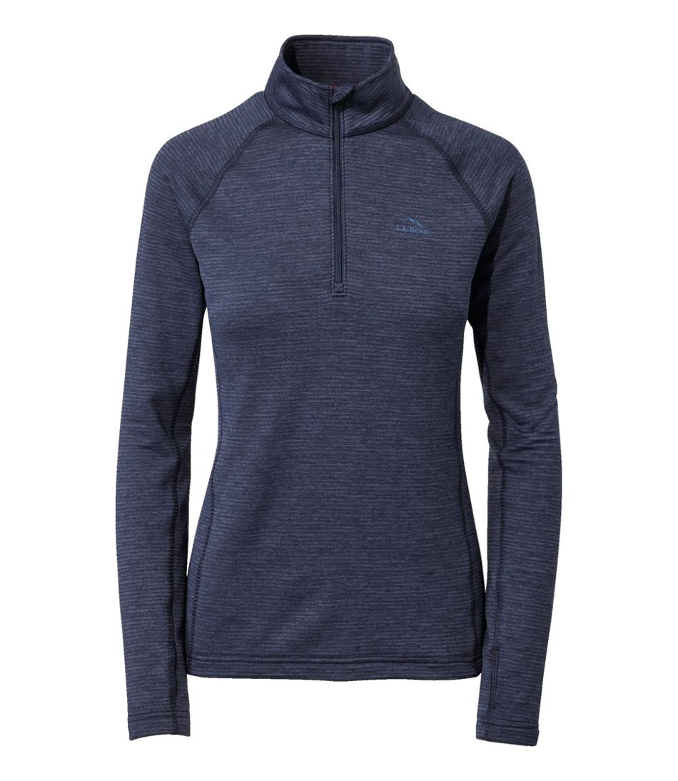 Women's L.L.Bean Midweight Base Layer Crew Top, 1/4 Zip - L.L.Bean Signature