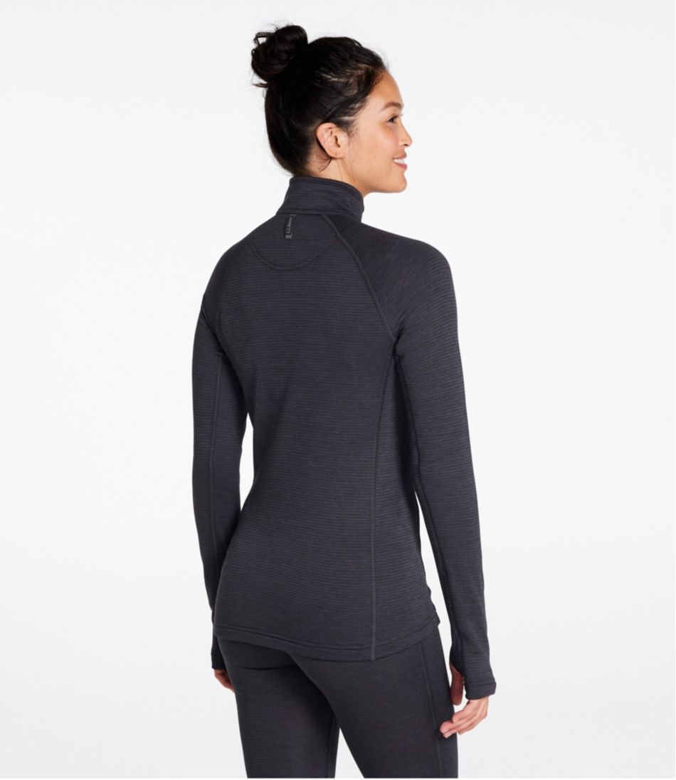 Women's L.L.Bean Midweight Base Layer Crew Top, 1/4 Zip - L.L.Bean Signature