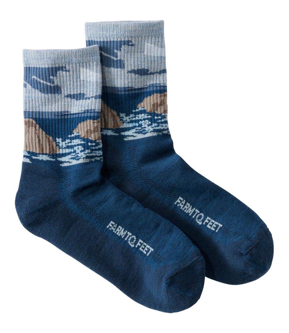 Adults' Farm to Feet Cape Headlight Lighthouse Light Cushion 3/4 Crew Socks - L.L.Bean Featured