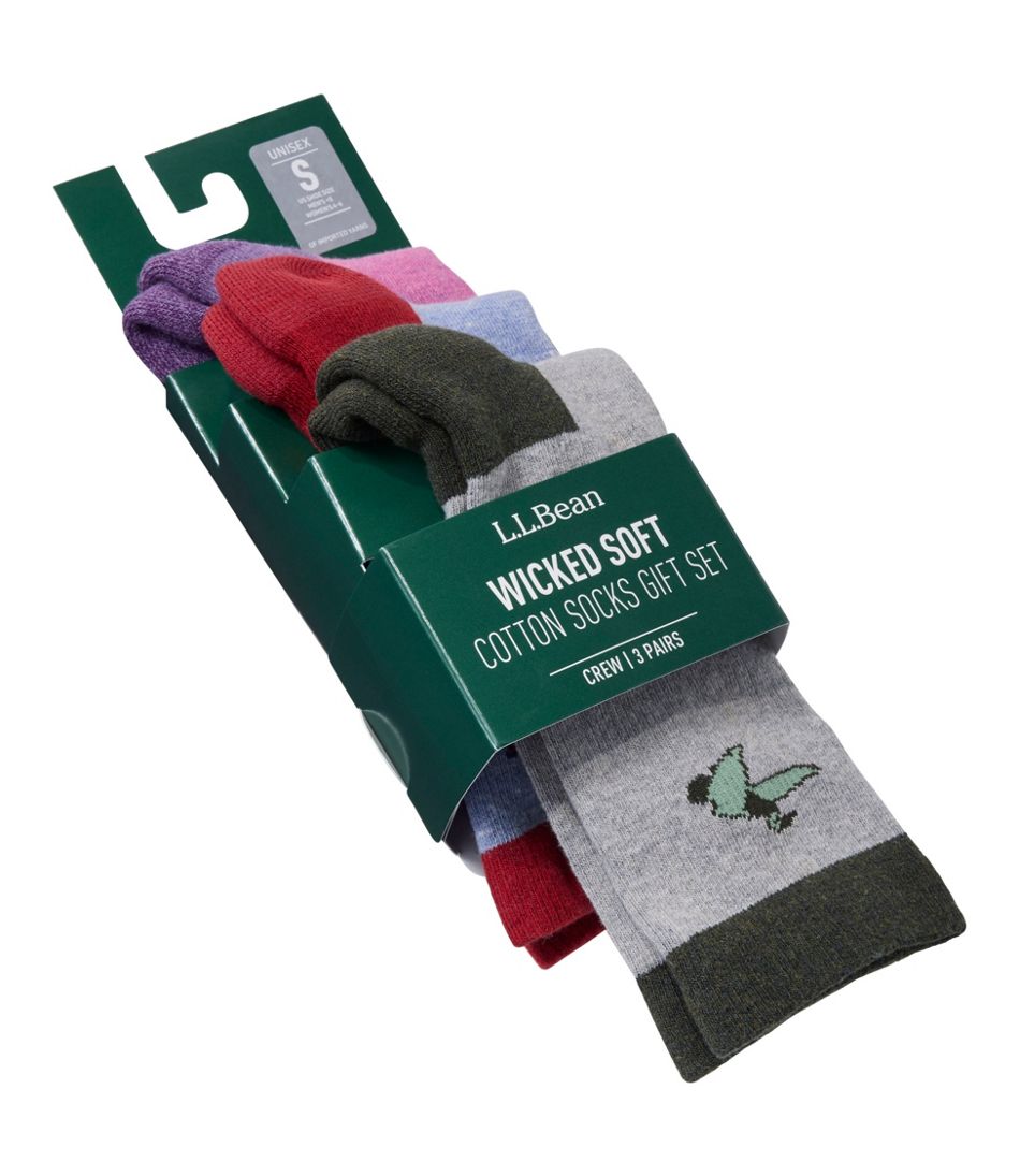 Adults' Wicked Soft Cotton Socks Animal Gift Set, 3-Pack - L.L.Bean Signature
