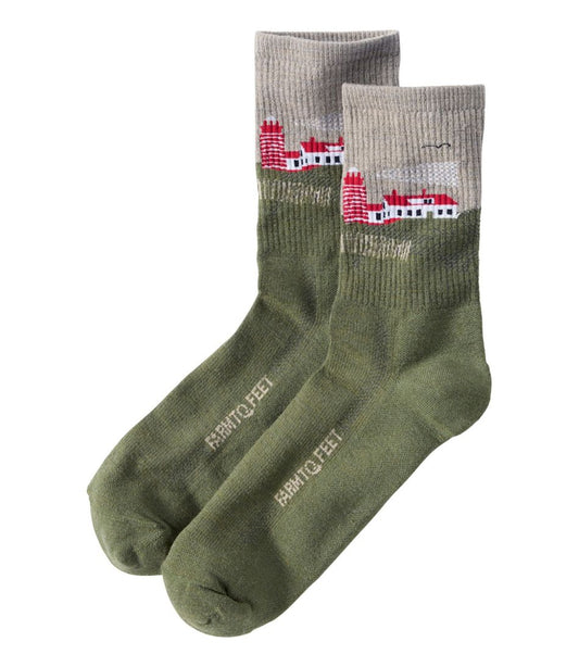 Adults' Farm to Feet Portland West Quoddy Lighthouse Light Cushion 3/4 Crew Socks - L.L.Bean Popular