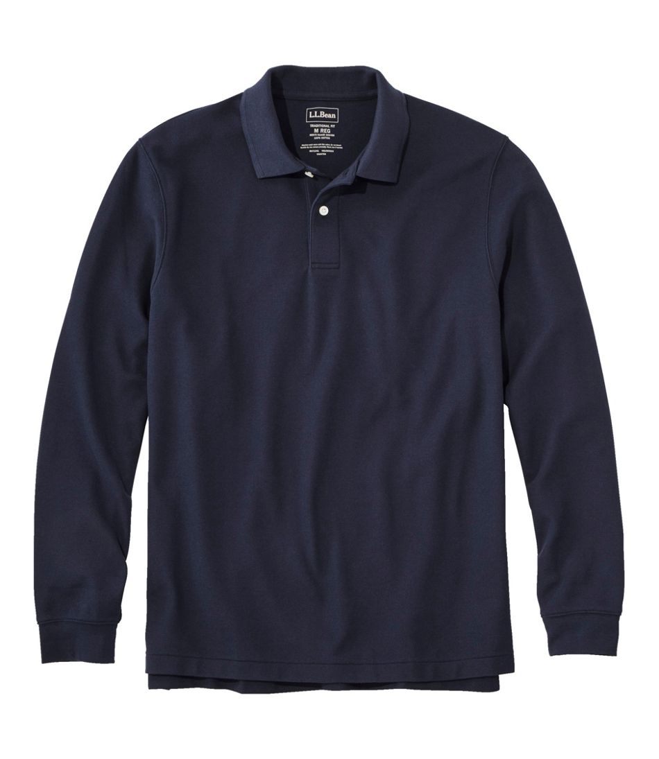Men's Premium Double L® Polo, Long-Sleeve Without Pocket - L.L.Bean Value