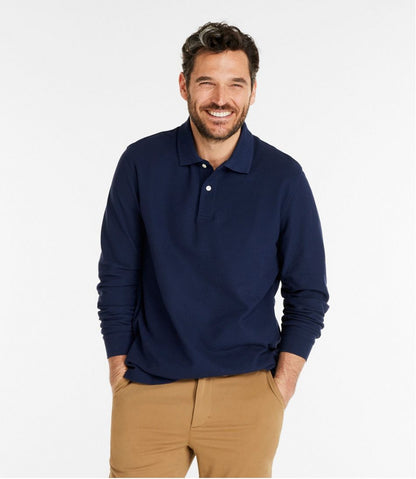 Men's Premium Double L® Polo, Long-Sleeve Without Pocket - L.L.Bean Value